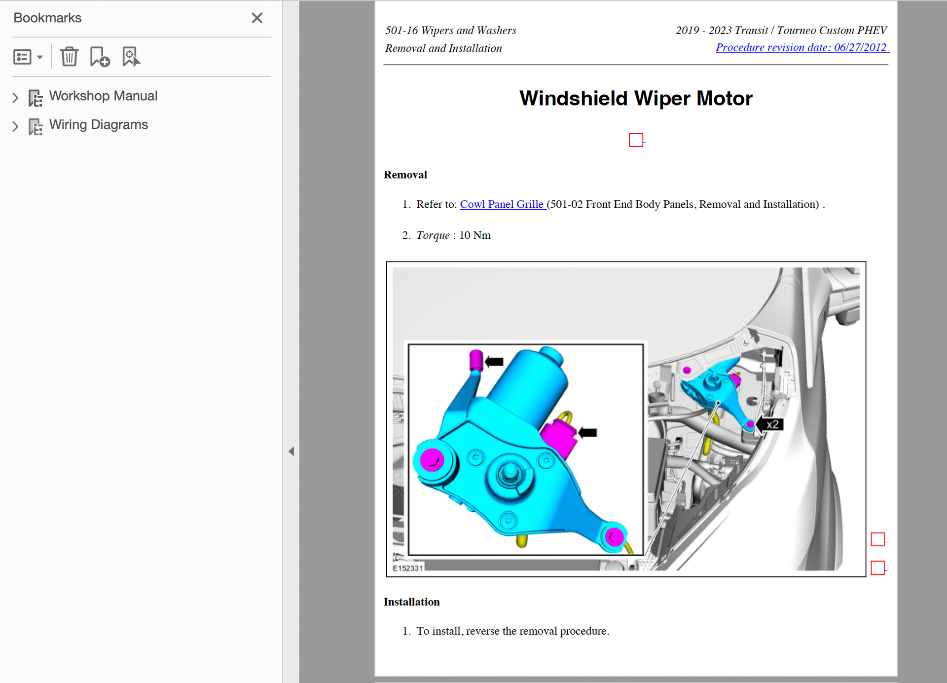 Ford Tourneo Custom 1L Hybrid PHEV PDF Workshop and Wiring Manual 2019-2023 - Image 5