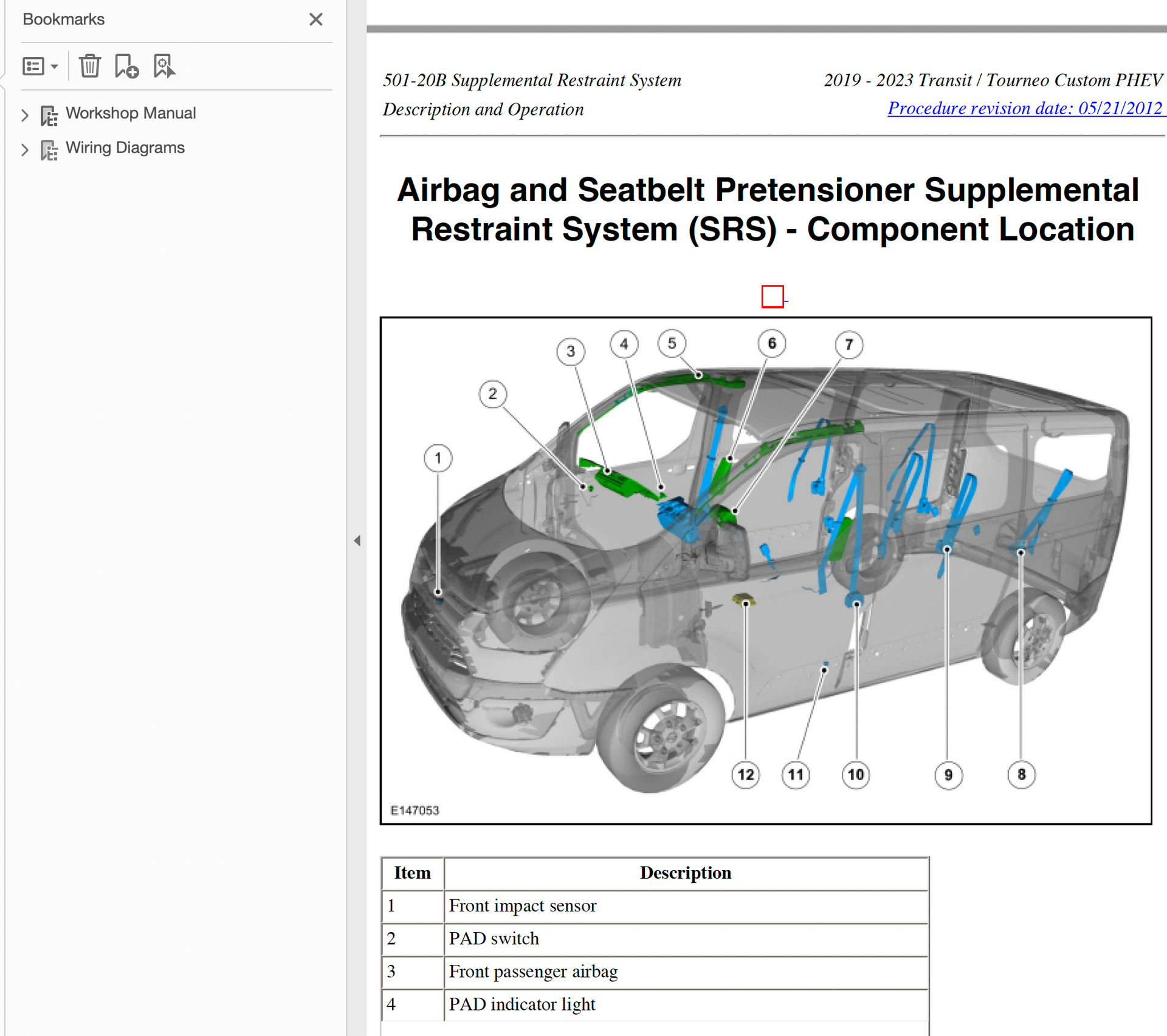 Ford Tourneo Custom 1L Hybrid PHEV PDF Workshop and Wiring Manual 2019-2023 - Image 6